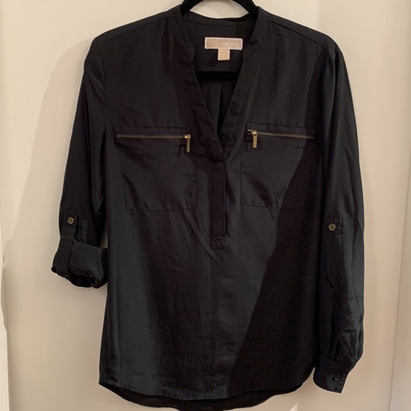 Michael Kors Black Zipper Blouse Small S - Picture 4 of 4